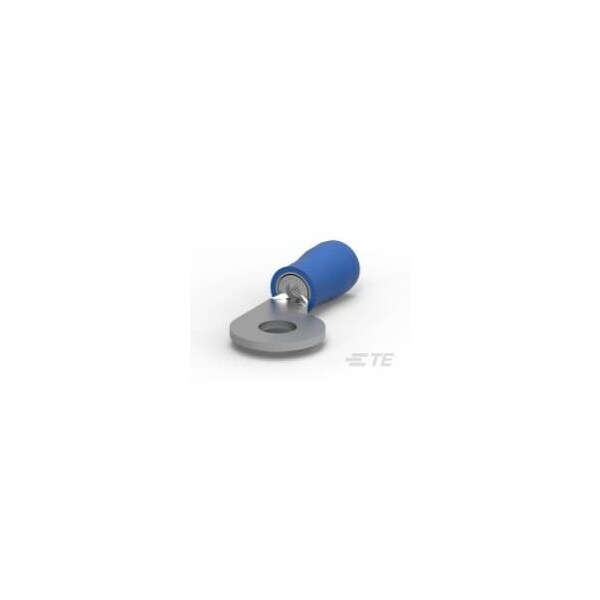 Te Connectivity Ring Terminal, #6 Stud Size, 2.62 mm², 300 V, Nylon Insulated, Blue 323817 - main